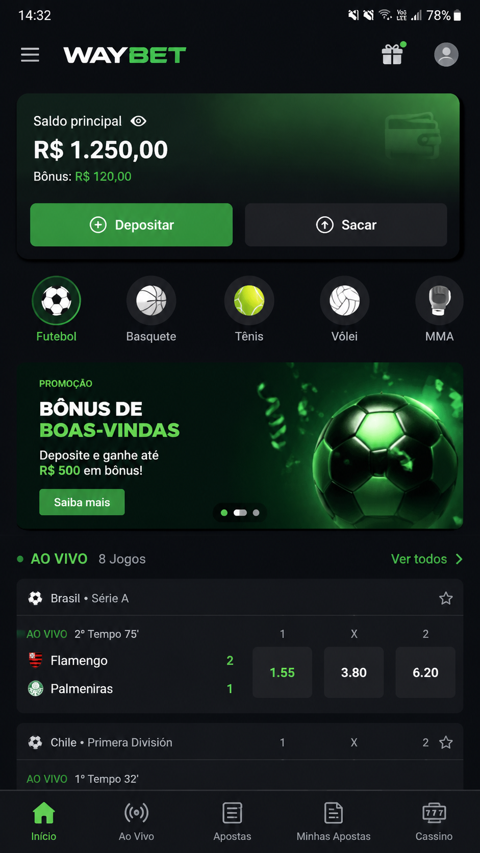 Waybet screenshot