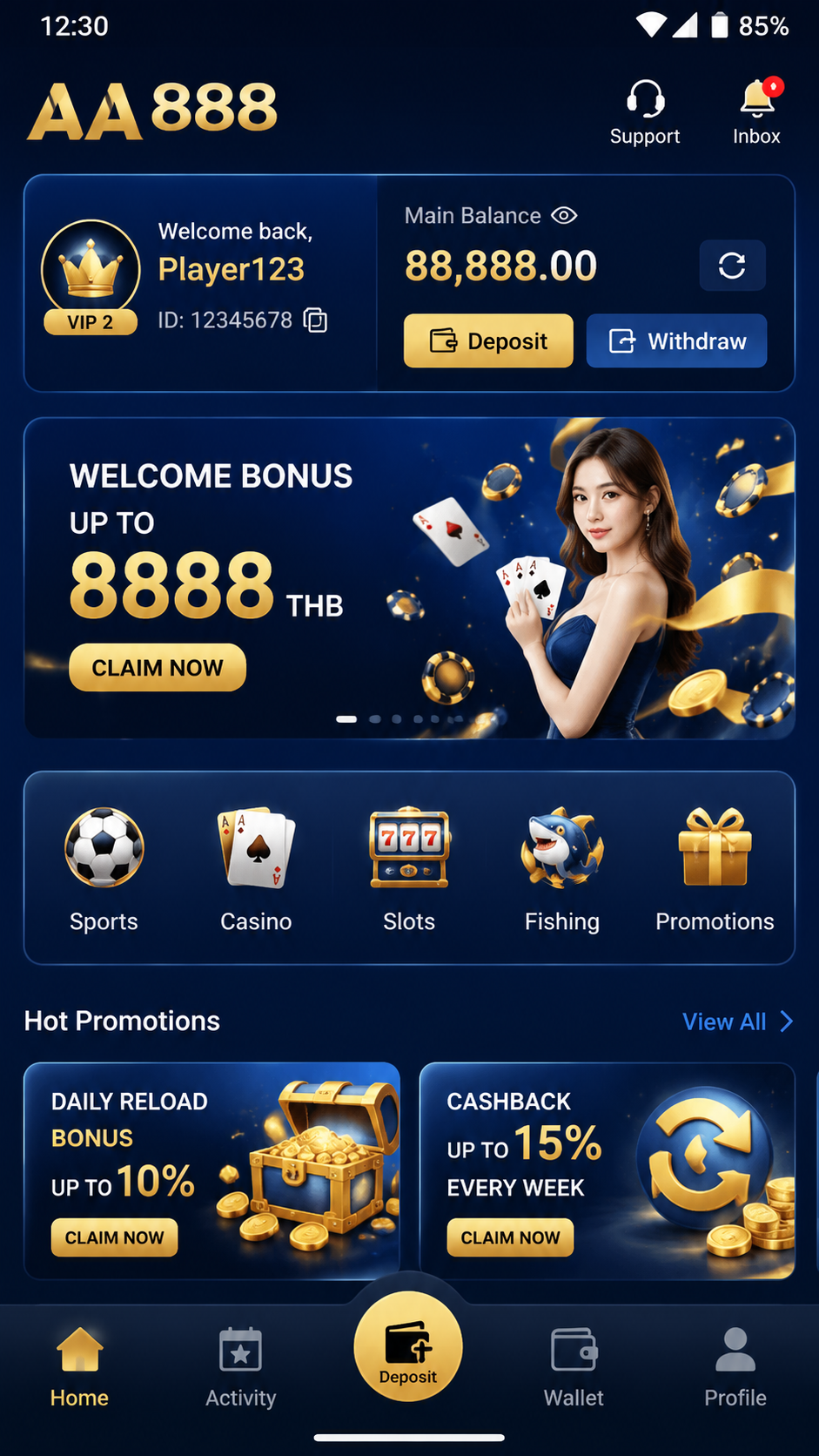 AA888 screenshot