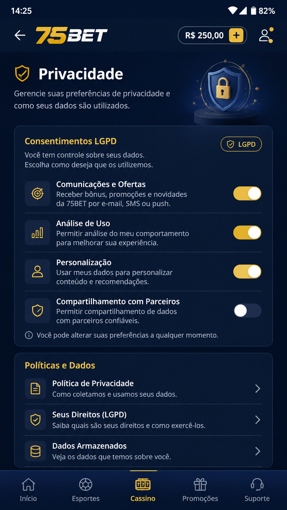75bet screenshot