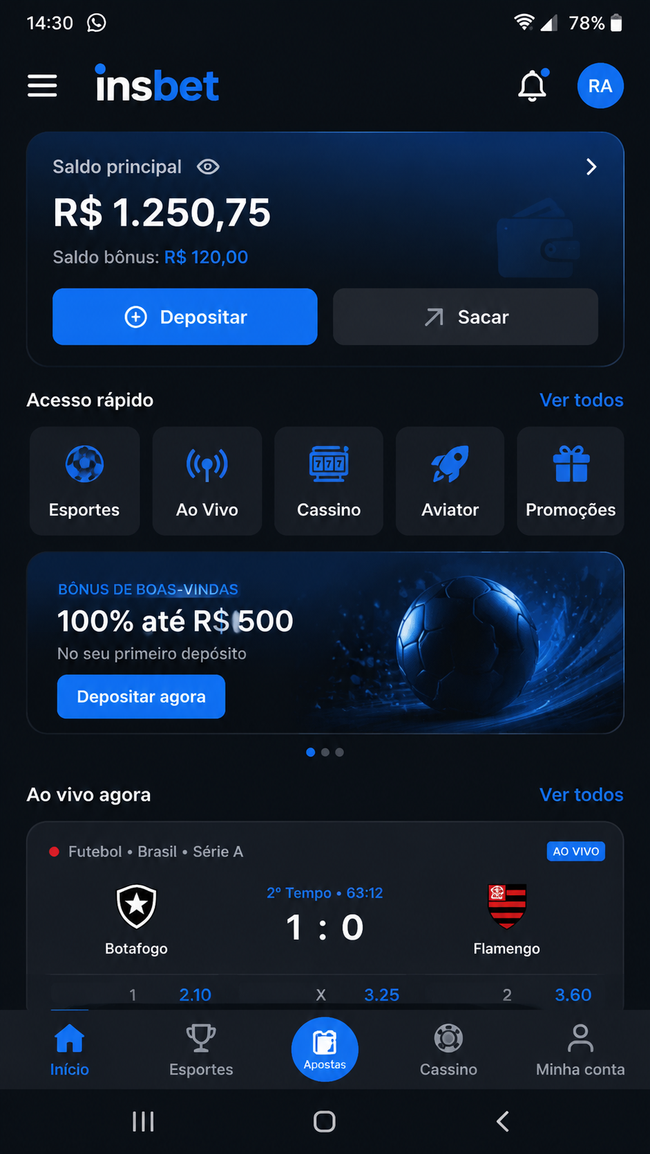 Insbet screenshot