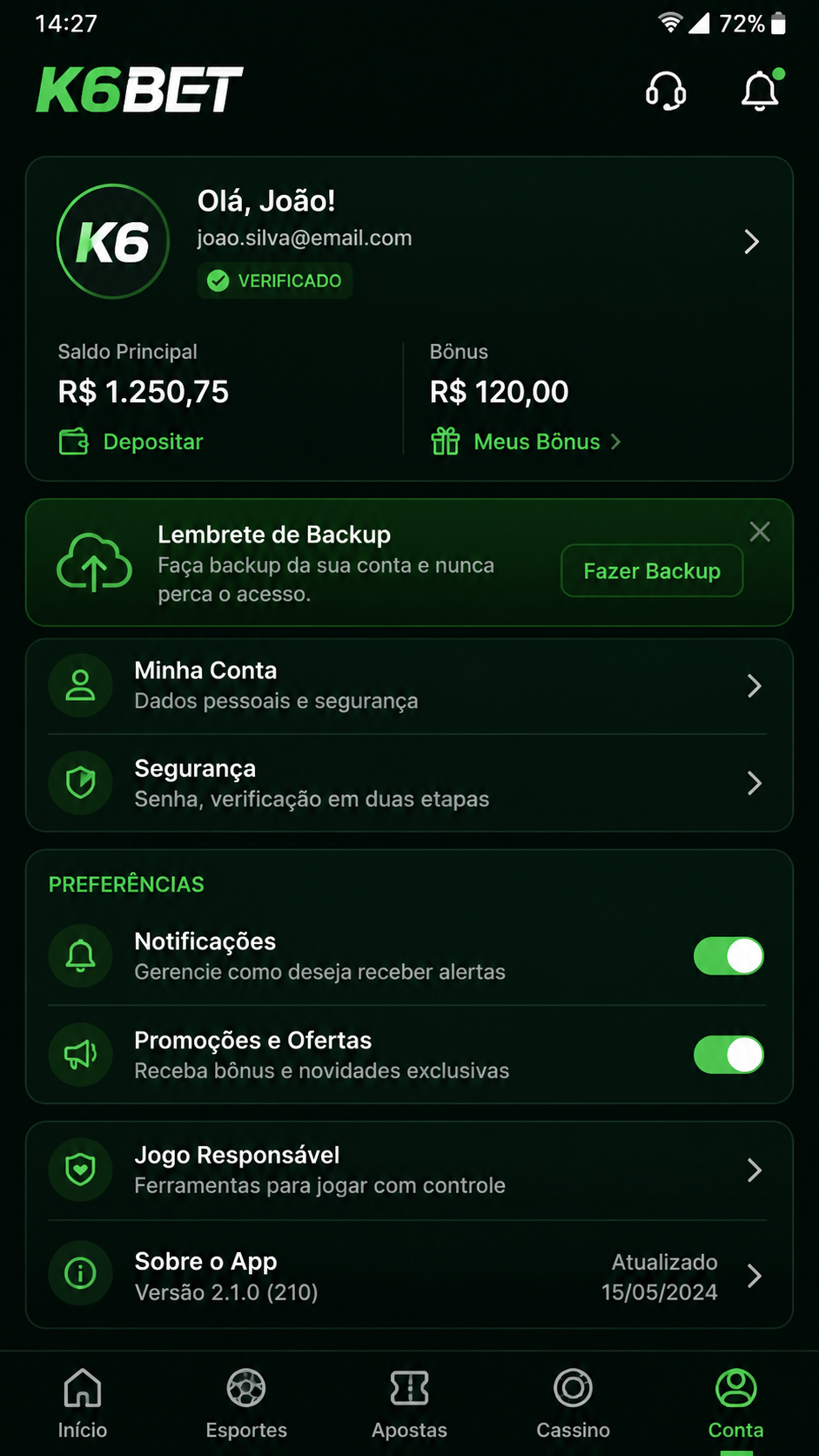 k6bet screenshot