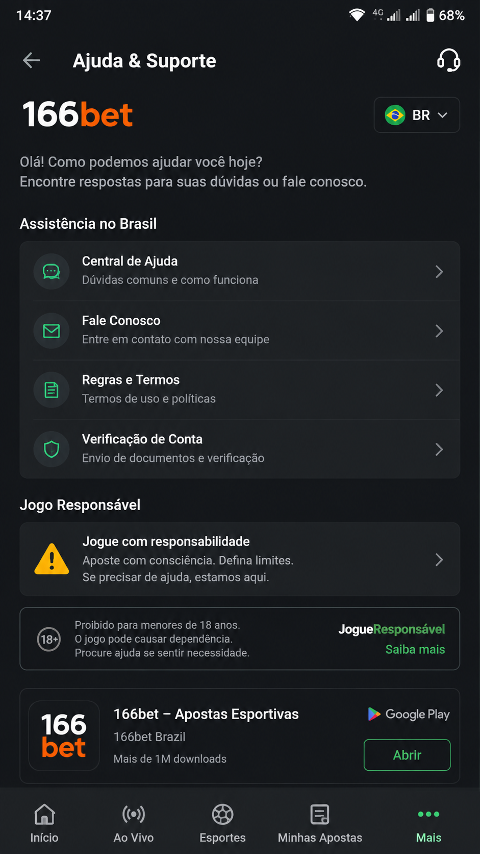 166bet screenshot